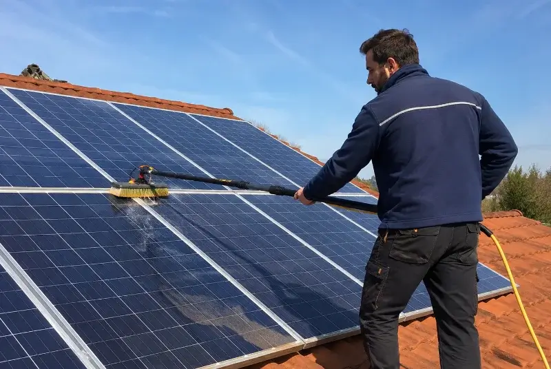 Nettoyage et entretien de panneaux solaires à la Roquebrussanne